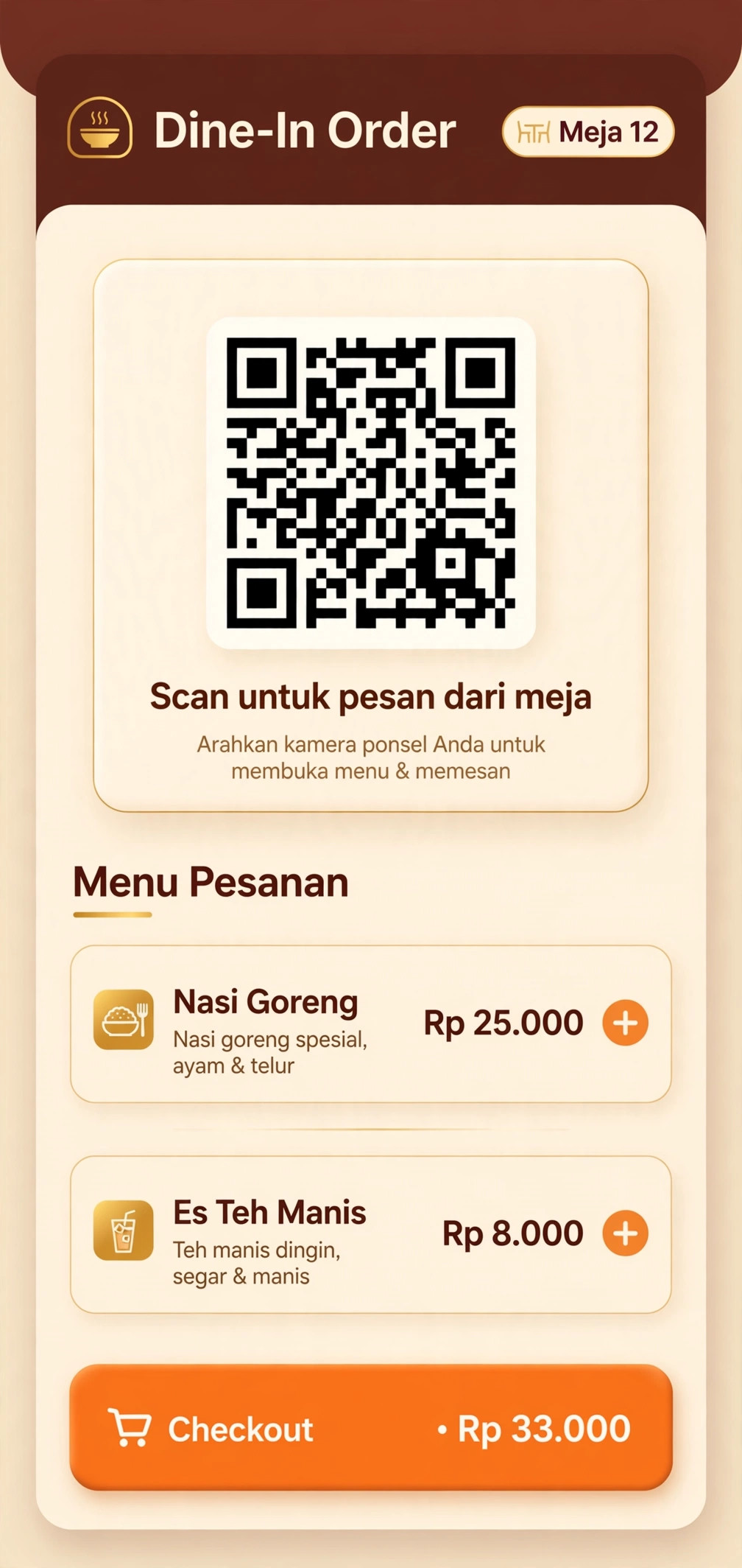 Pelanggan pesan langsung dari meja.